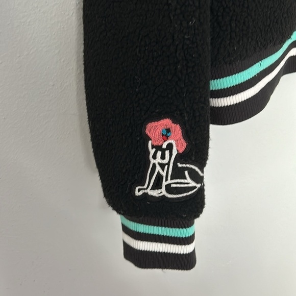 NWT RVCA Dream Team Bomber Jacket, black with rainbow, women’s size Medium, - Picture 4 of 12